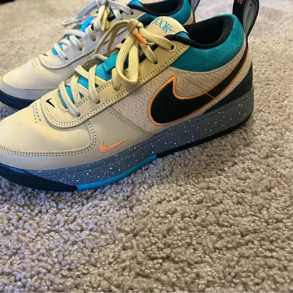 Nike Air Book 1 Mowabb Basketball Shoes Size 10 Sesame Dusty Cactus Devin Booker